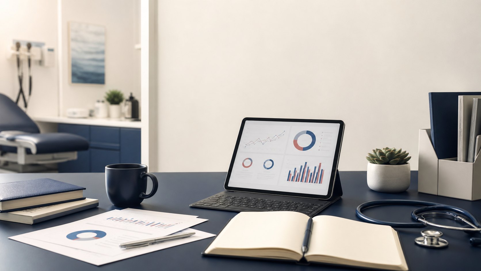 Healthcare practice analytics dashboard and performance notes